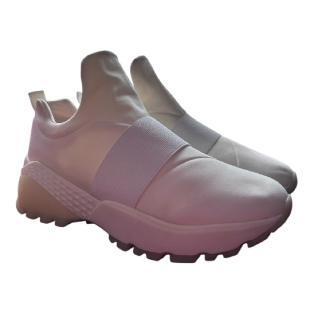 J/Slides White Slip-On Platform Sneakers | Size 8